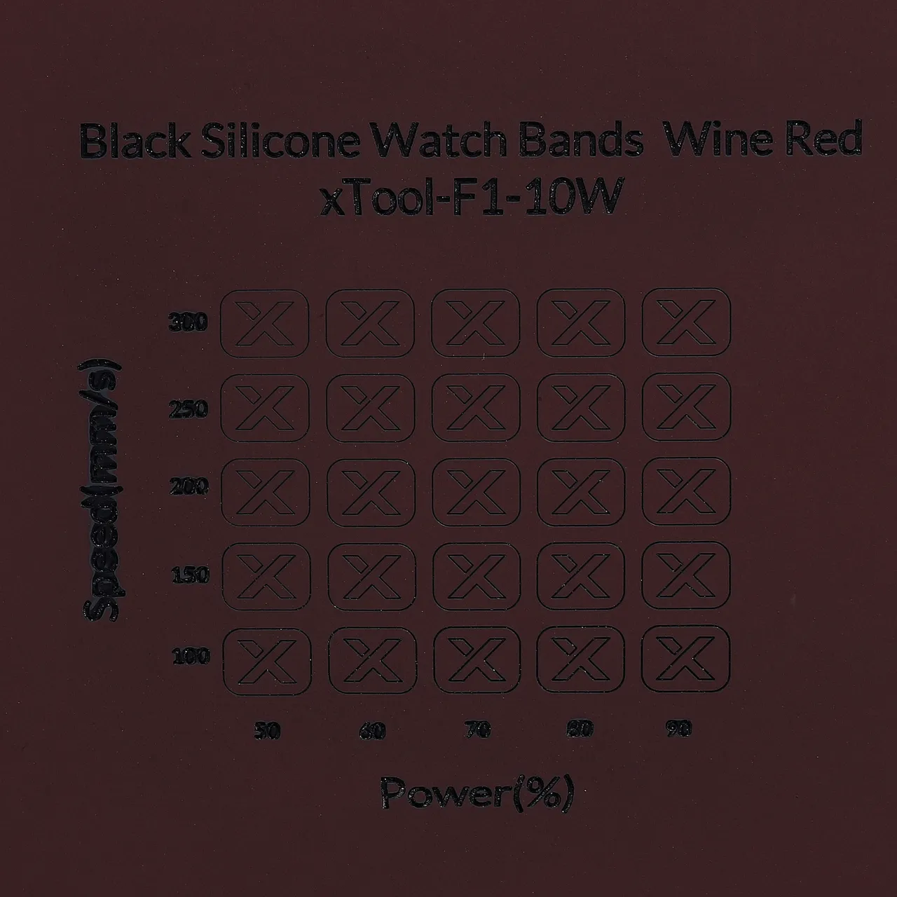 Black Silicone Watch Bands Wine Red test grid