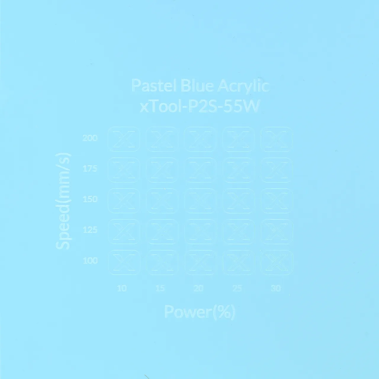 1/8"(3mm) Pastel Blue Acrylic test grid