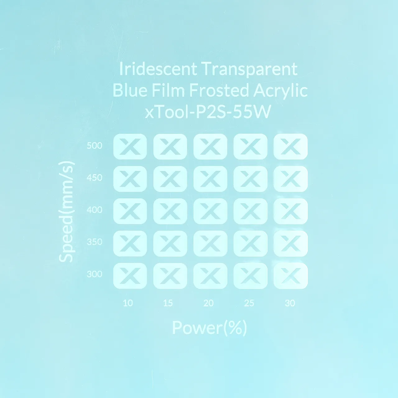 1/8"(3mm) Frosted Iridescent Transparent Blue Film Acrylic test grid
