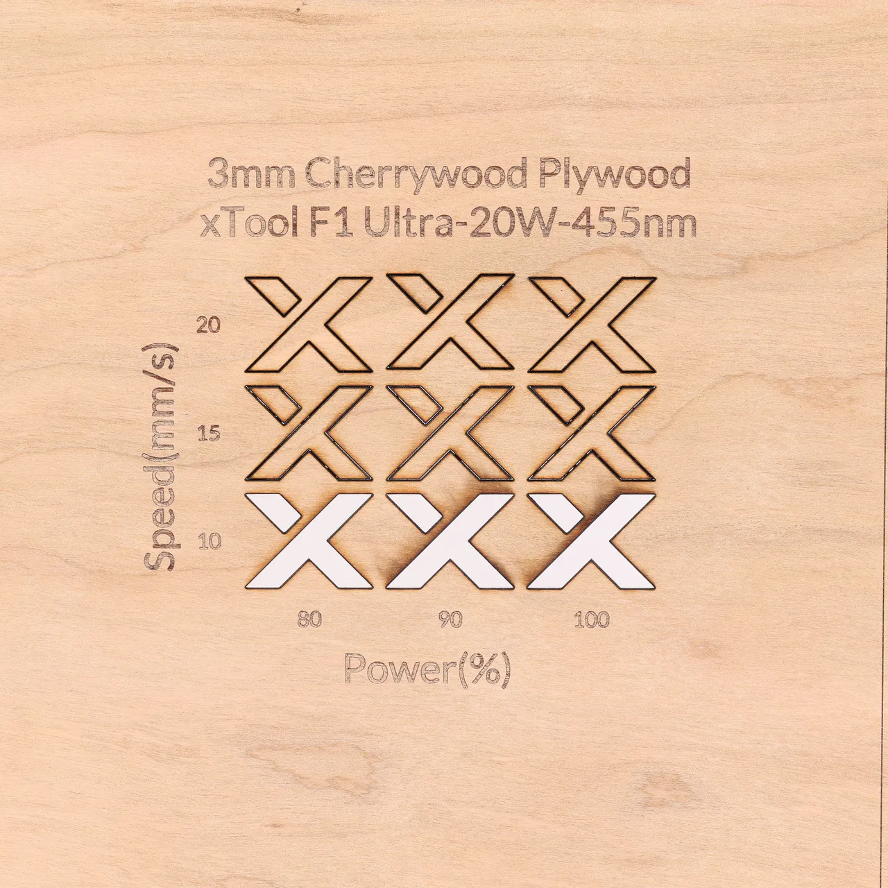 1/8"(3mm) Cherry Plywood test grid