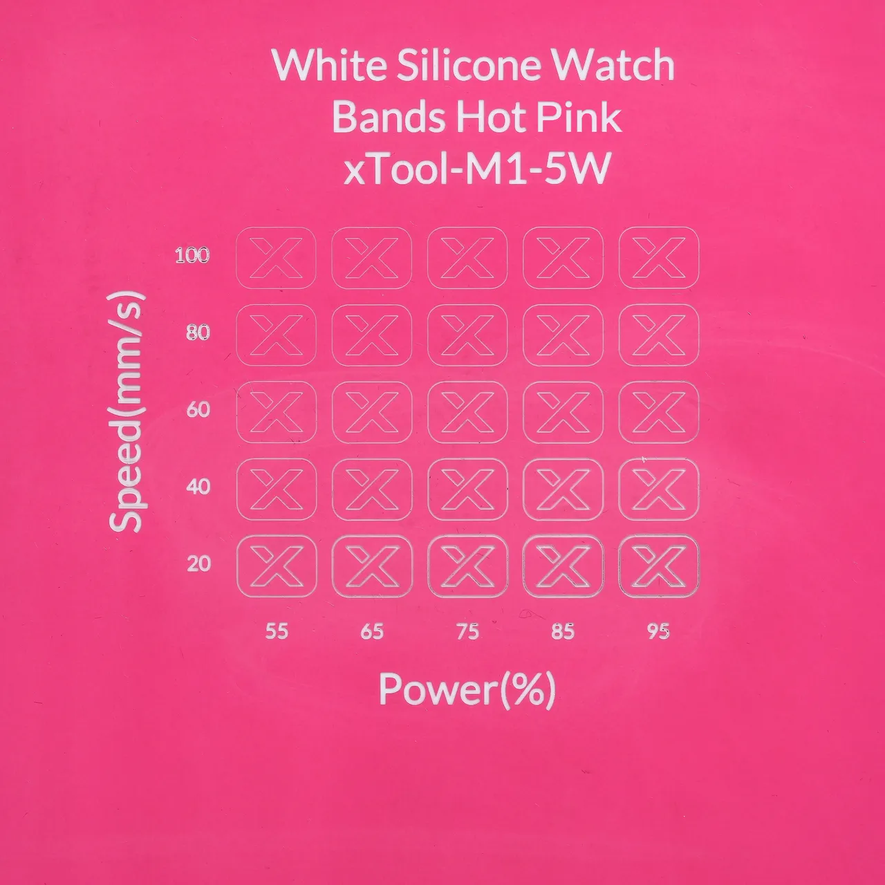 White Silicone Watch Bands Hot Pink test grid