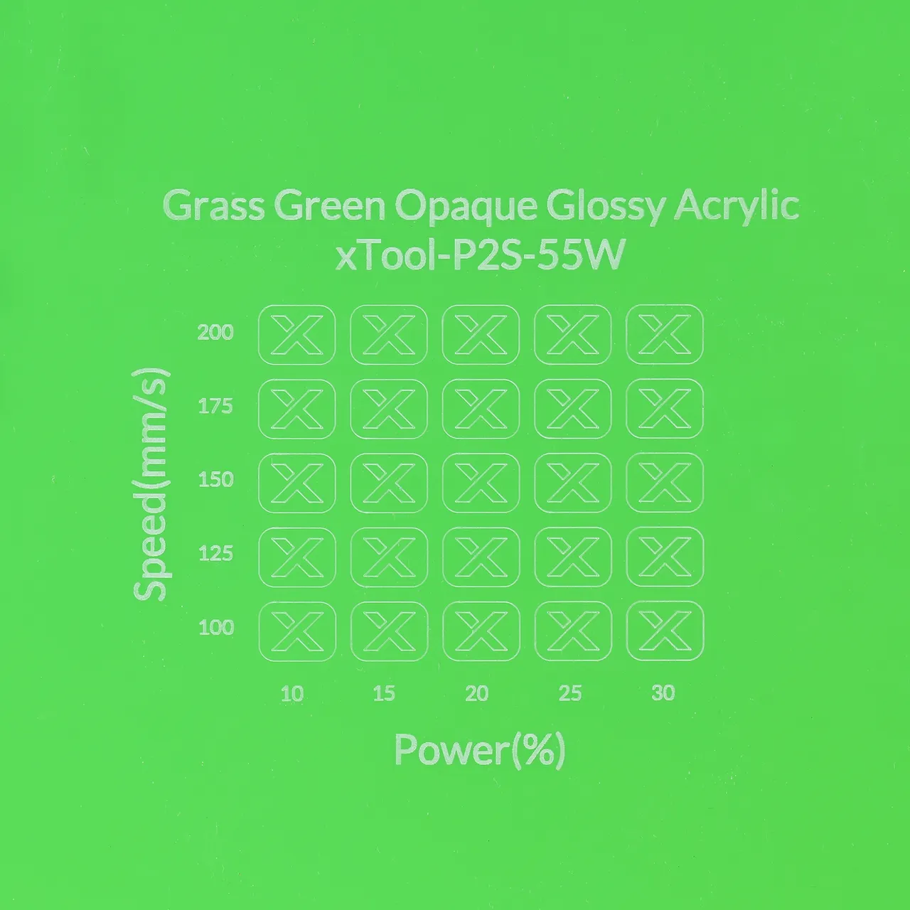 1/8"(3mm) Grass Green Acrylic test grid