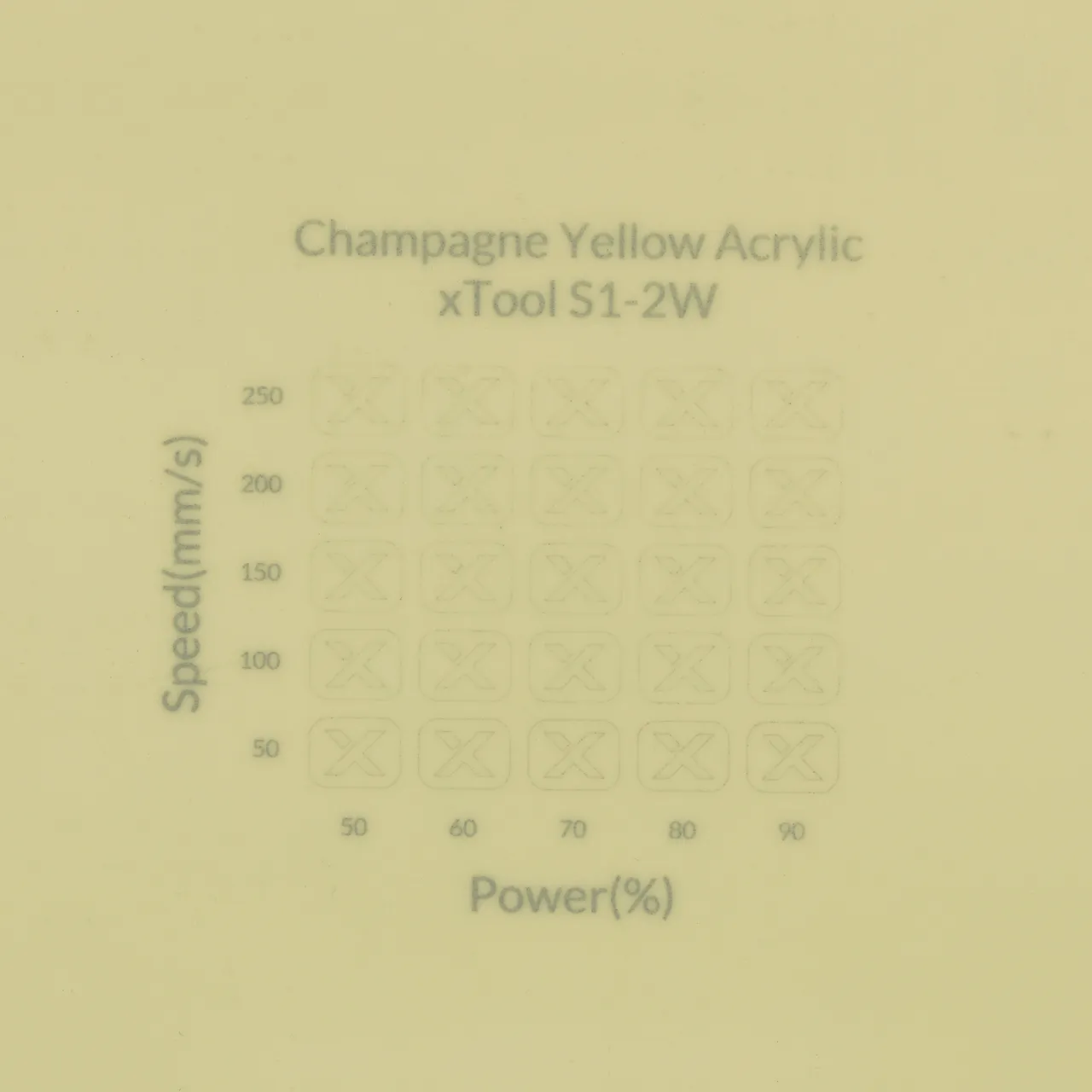 1/8"(3mm) Champagne Yellow Acrylic test grid
