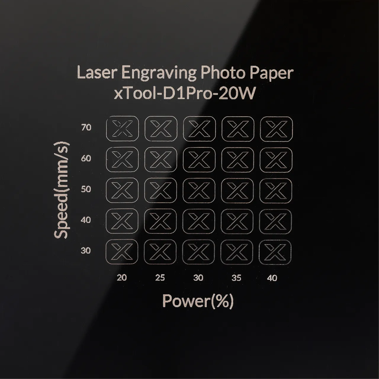 Laser Engraving Photo Paper test grid