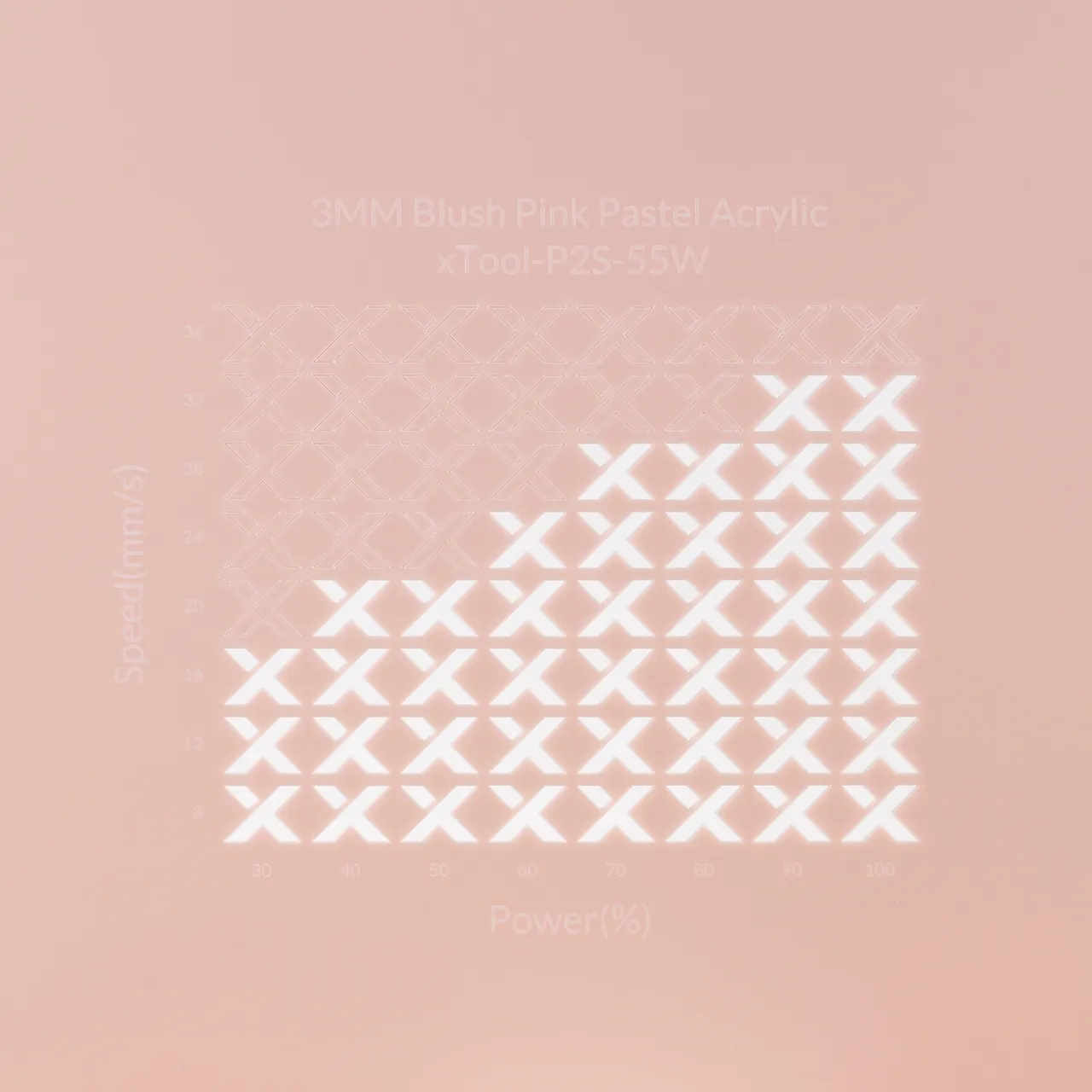 1/8"(3mm) Blush Pink Acrylic test grid