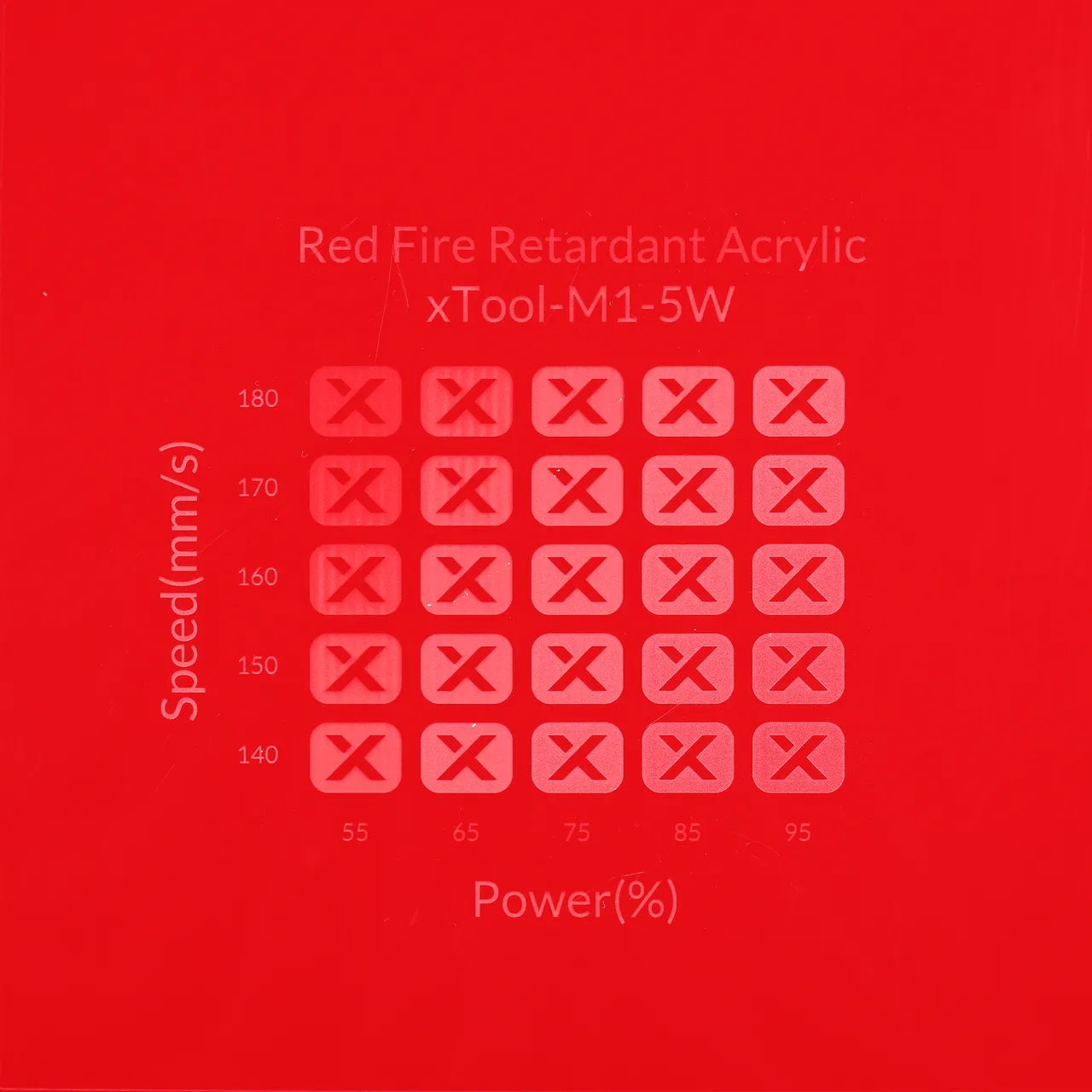 1/8"(3mm) Red Fire Retardant Acrylic test grid