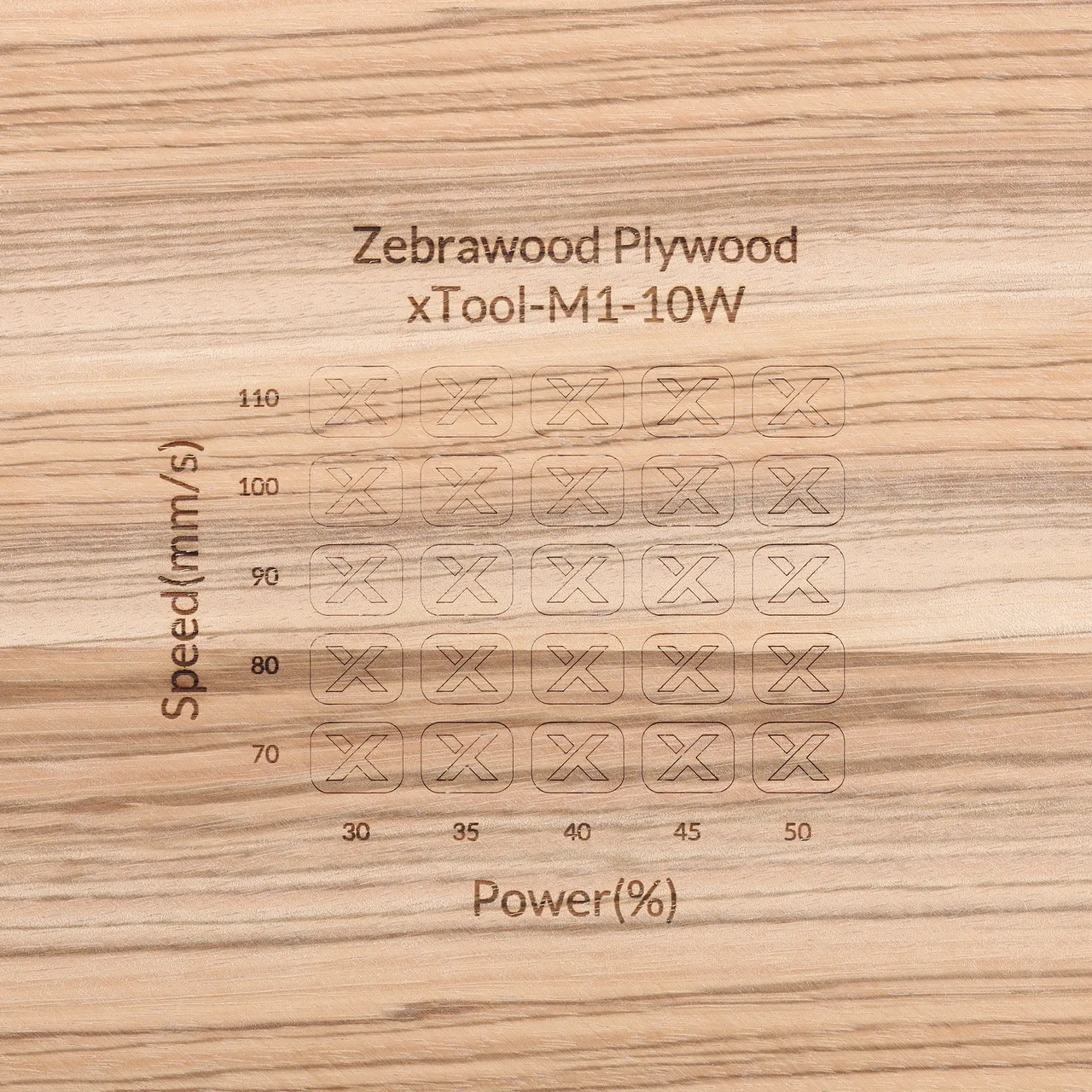 1/8"(3mm) Zebrawood Plywood test grid