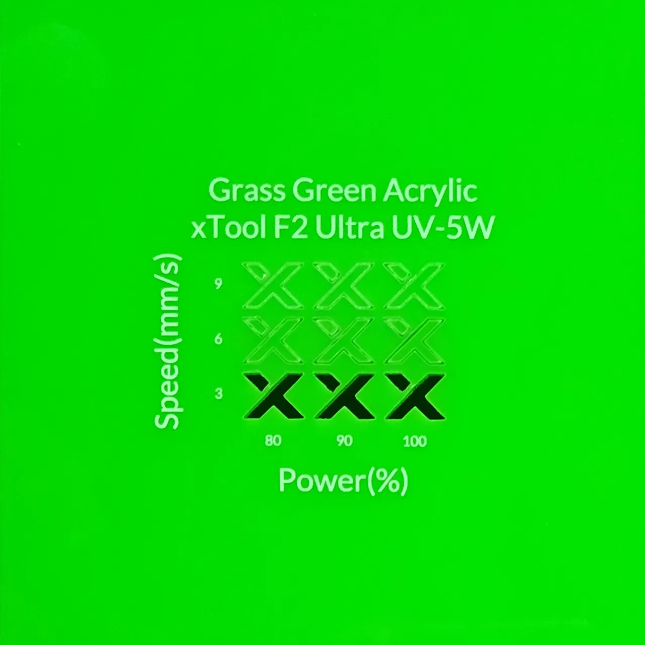 1/8"(3mm) Grass Green Acrylic test grid
