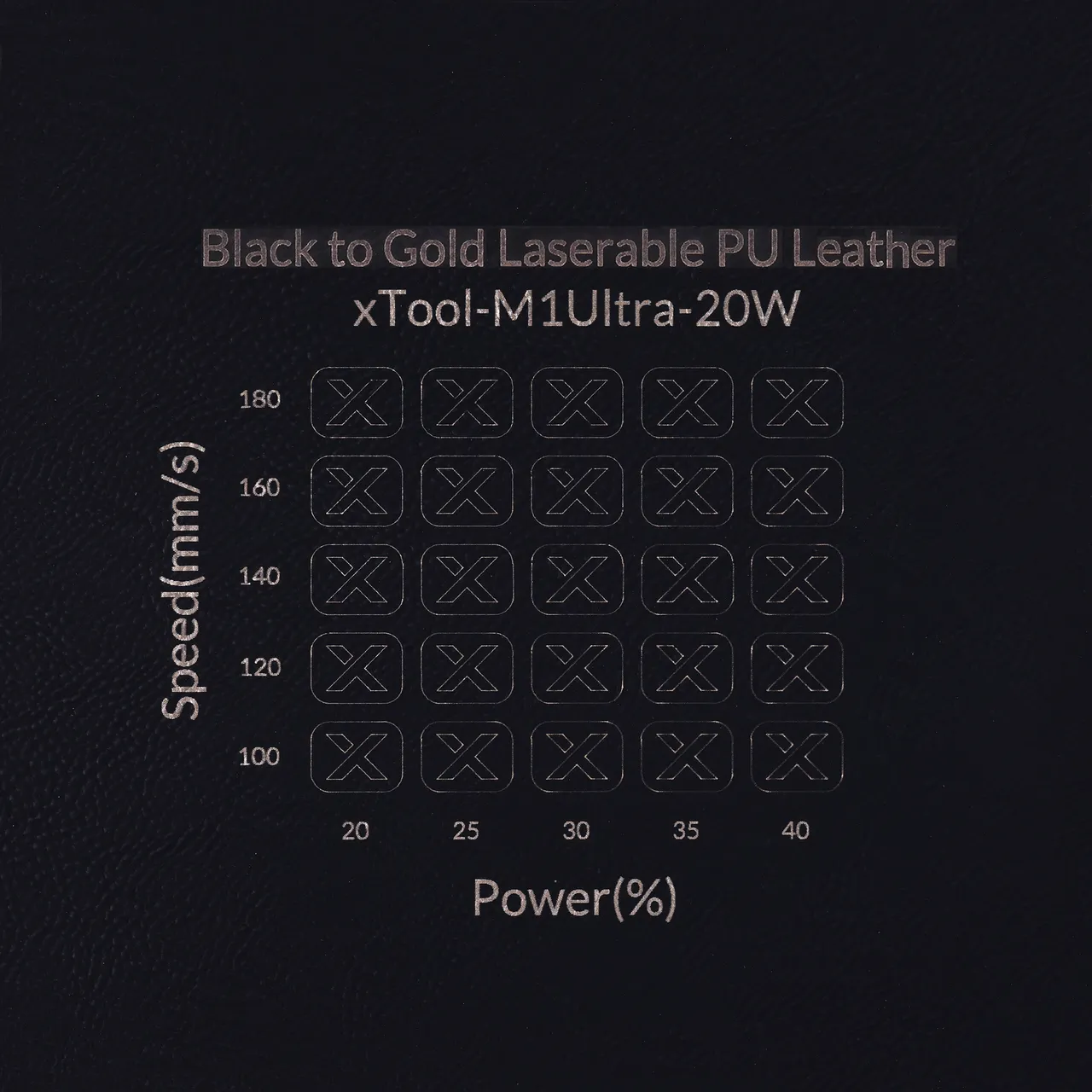 Black to Gold Laserable Leatherette Passport Holder test grid