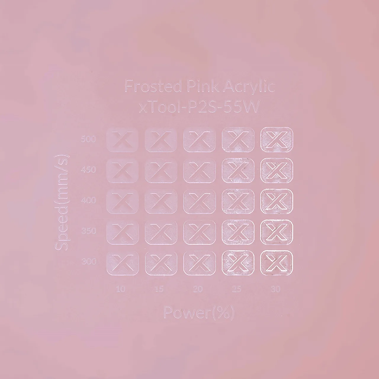 1/8"(3mm) Frosted Pink Acrylic test grid