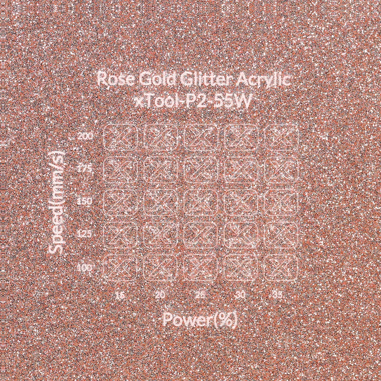1/8"(3mm) Rose Gold Glitter Acrylic test grid