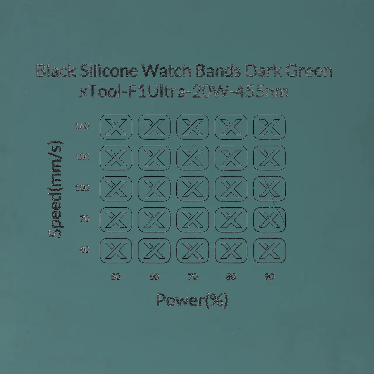 Dark Green to Black Silicone test grid