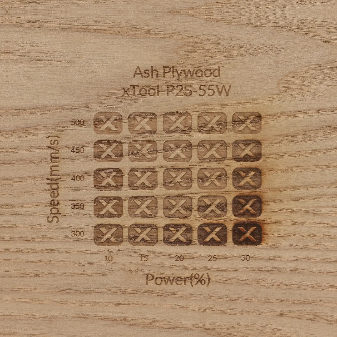 1/8"(3mm) Ash Plywood test grid