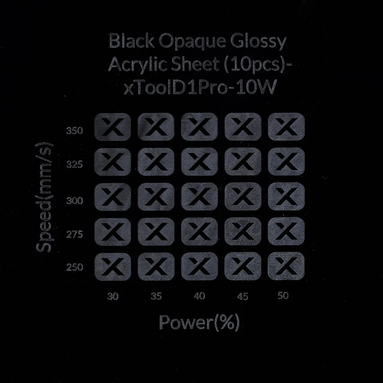 3/64"(1mm) Black Acrylic test grid