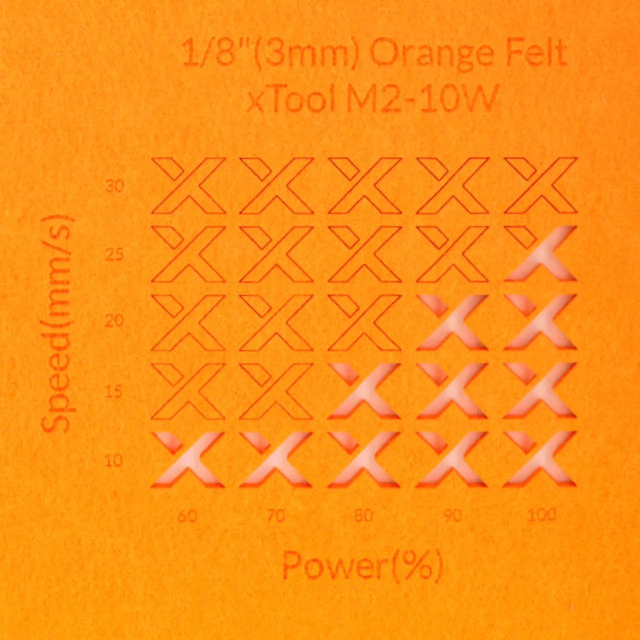 1/8"(3mm) Orange Felt test grid