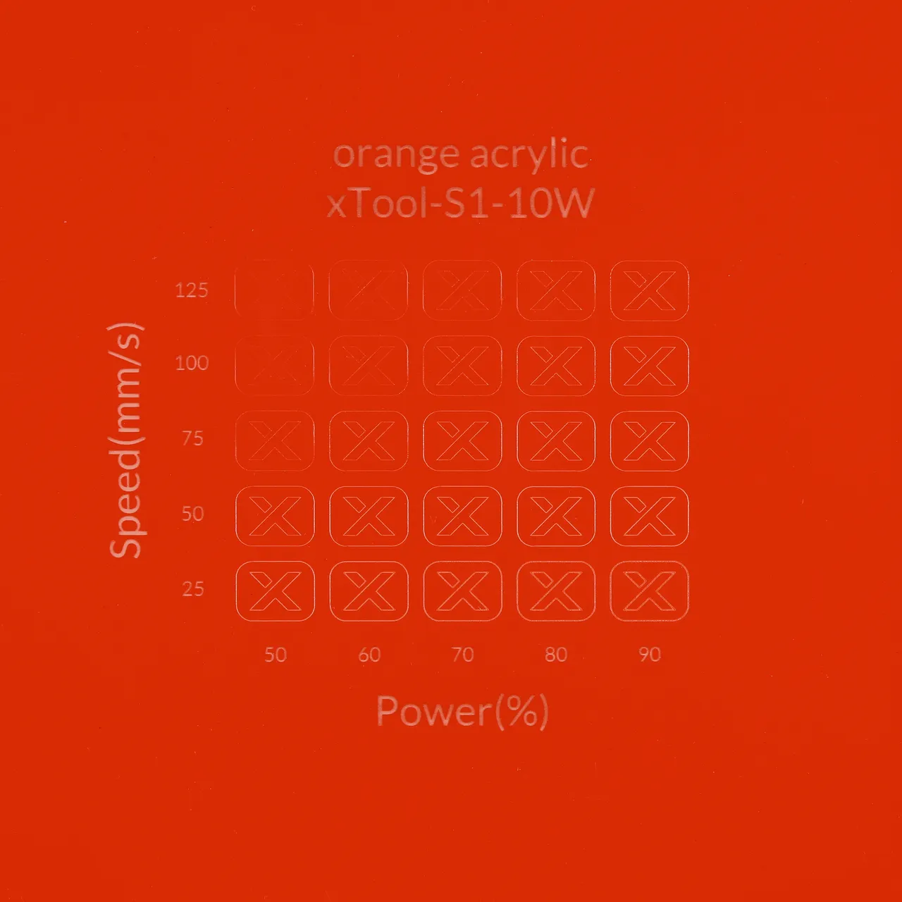 1/8"(3mm) Orange Acrylic test grid