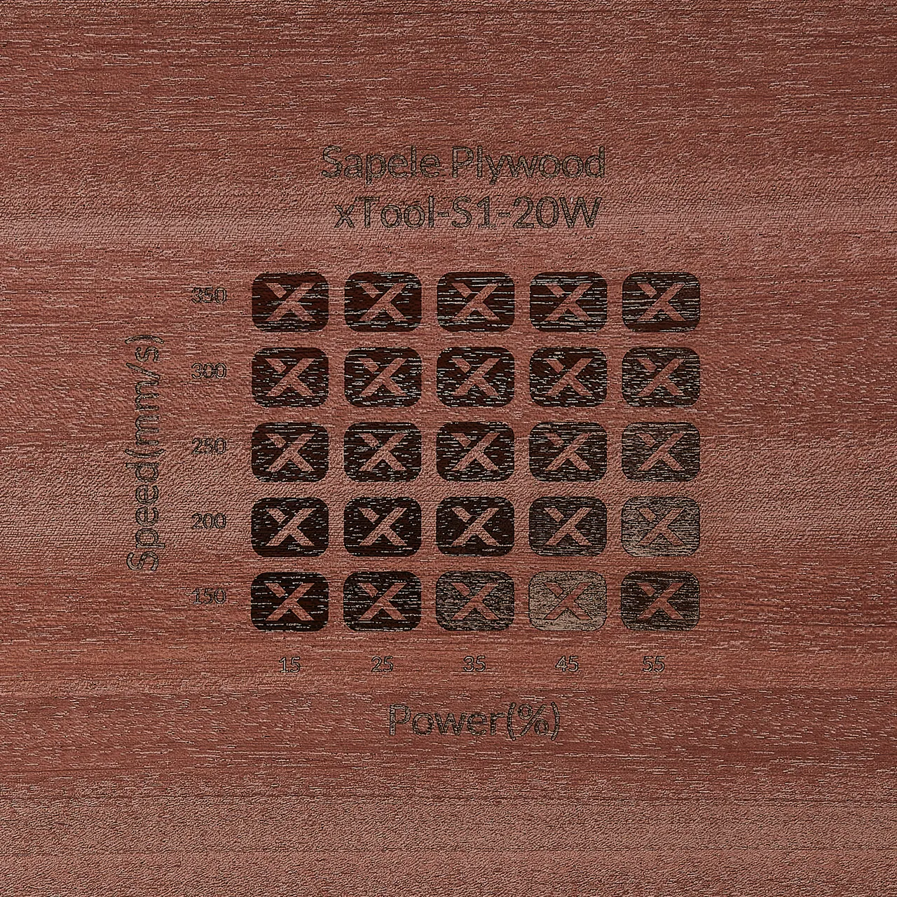 1/8"(3mm) Sapele Plywood test grid