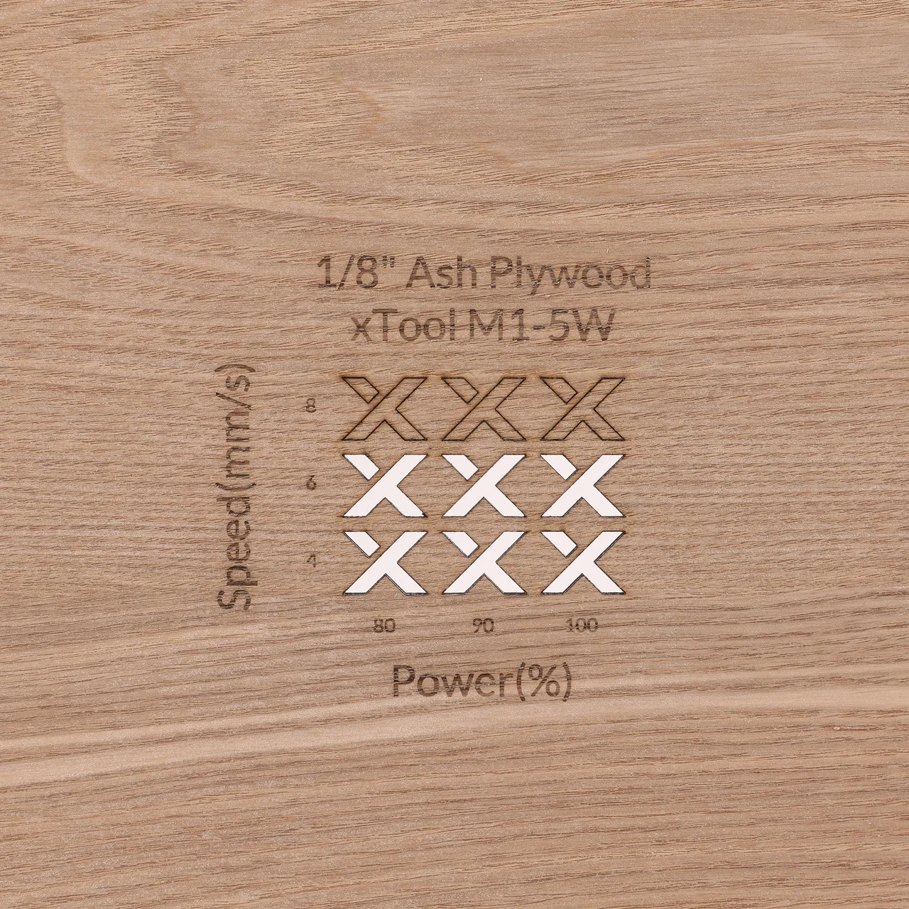 1/8"(3mm) Ash Plywood test grid