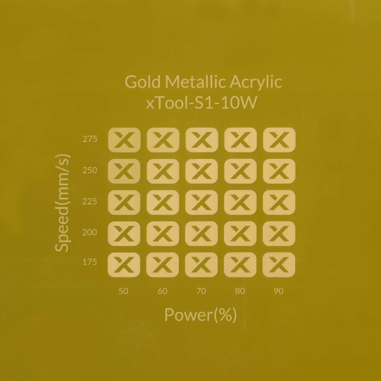 1/8"(3mm) Gold Metallic Acrylic test grid