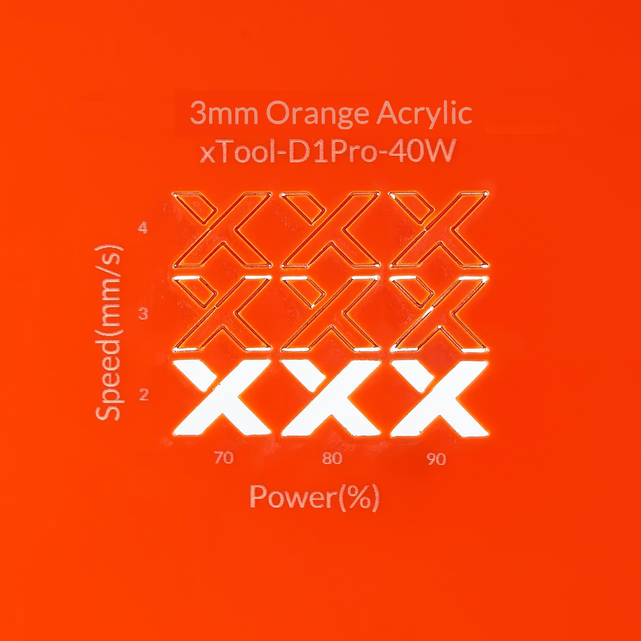 1/8"(3mm) Orange Acrylic test grid