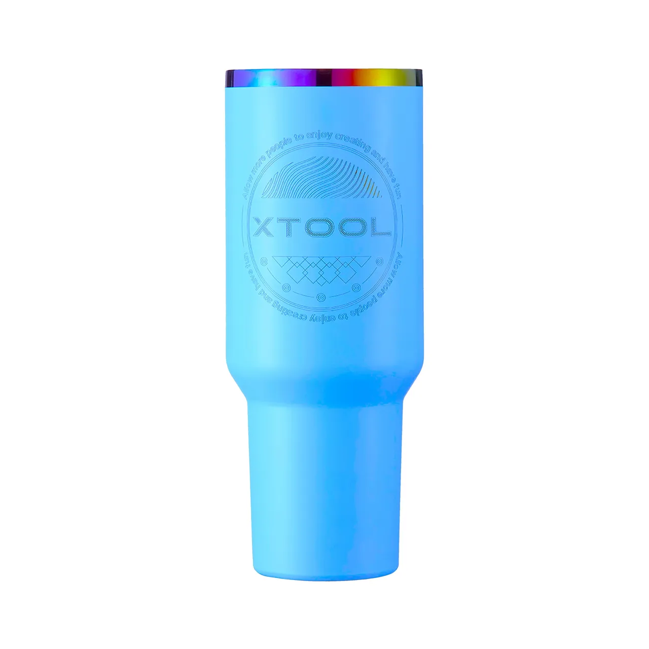 Deep Blue to Iridescent Stainless Steel Tumbler with Handle(40oz) test grid