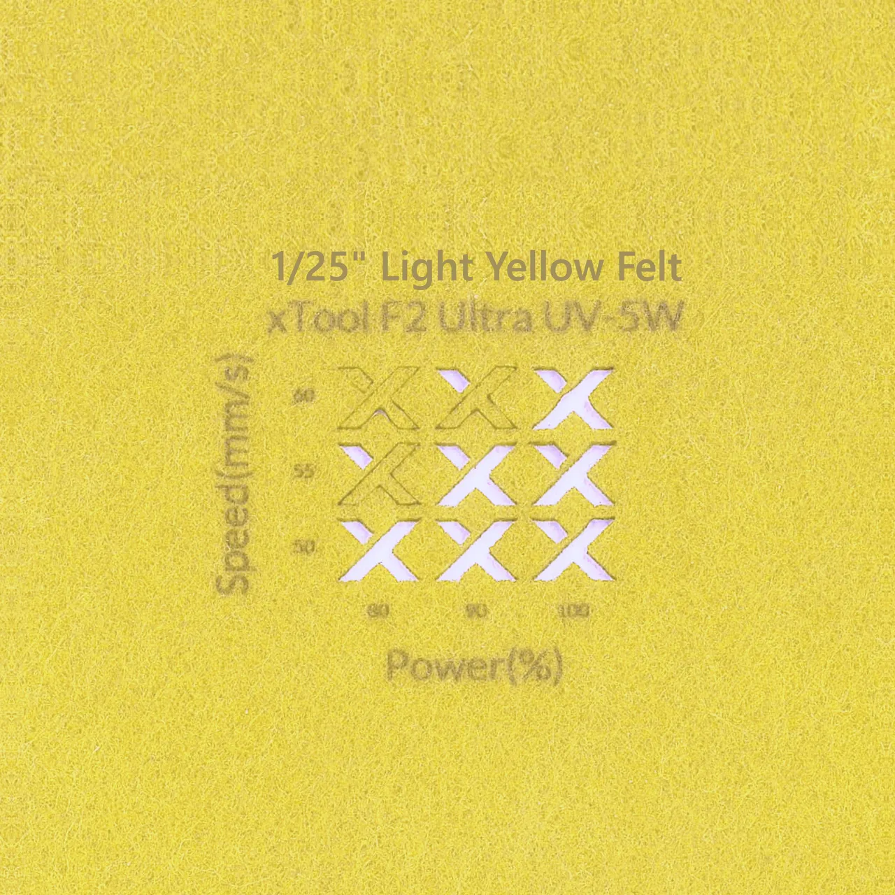 3/64"(1mm) Light Yellow Felt test grid