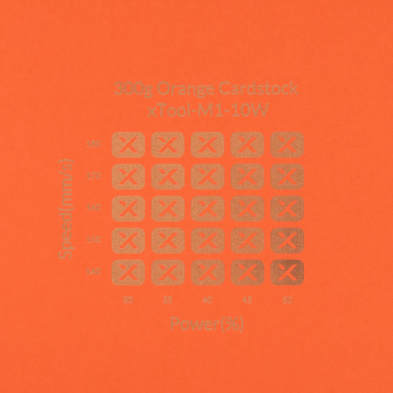 Orange Cardstock-9oz(300g) test grid