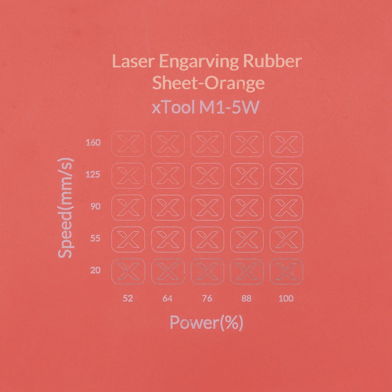 Orange Laser Engraving Rubber Sheet test grid
