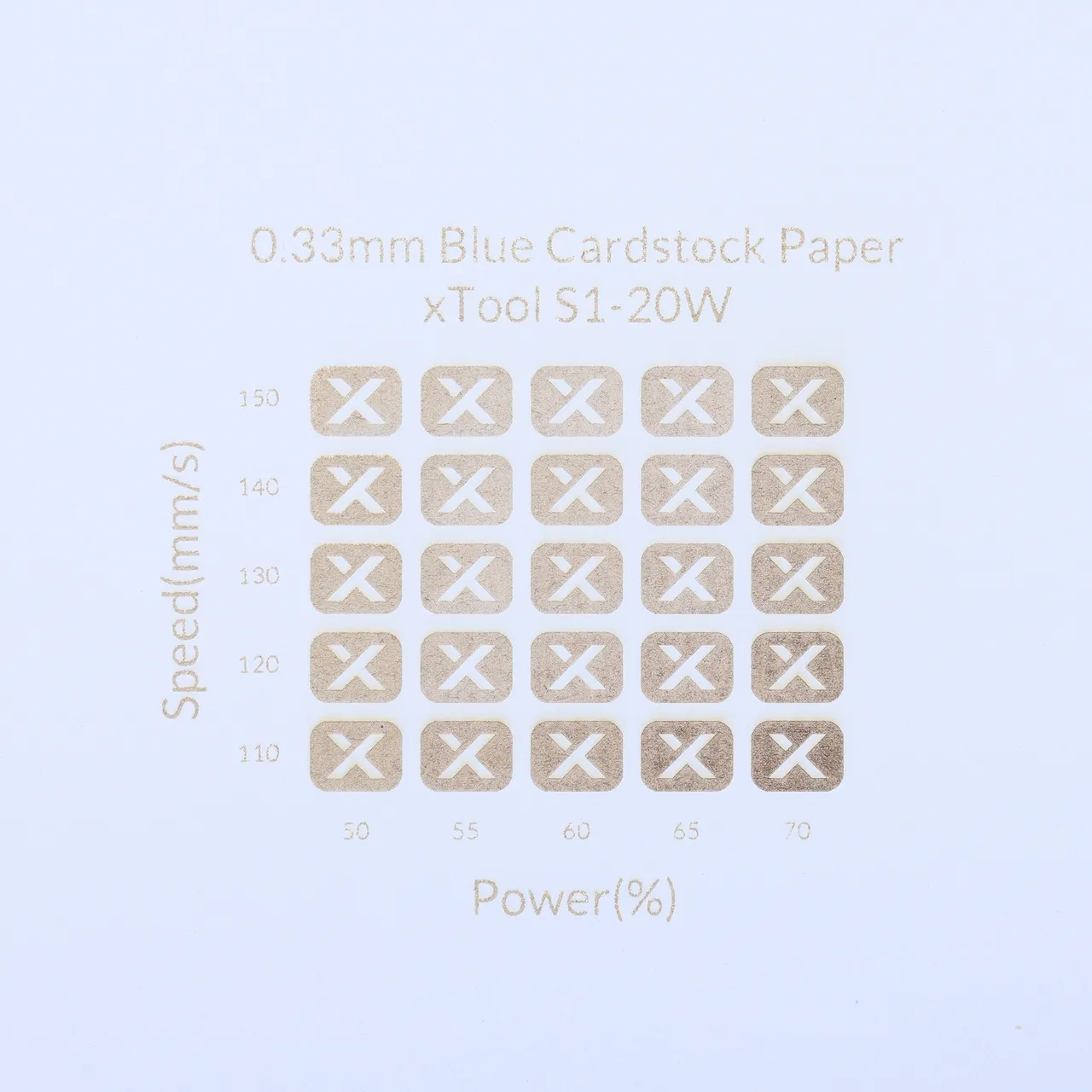1/77"(0.33mm) Blue Cardstock Paper test grid