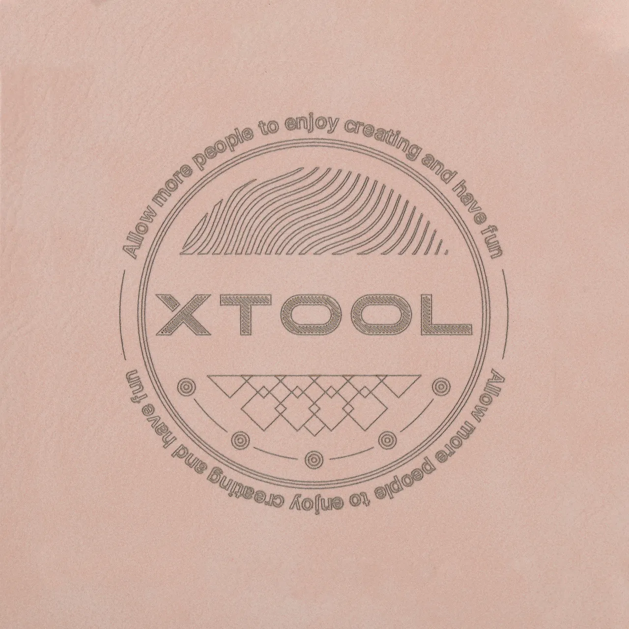 Pale Pink to Gold Laserable PU Leather test grid