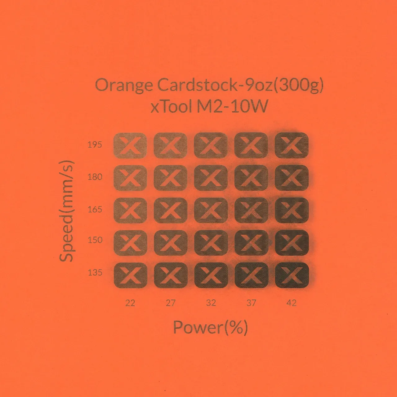 Orange Cardstock-9oz(300g) test grid