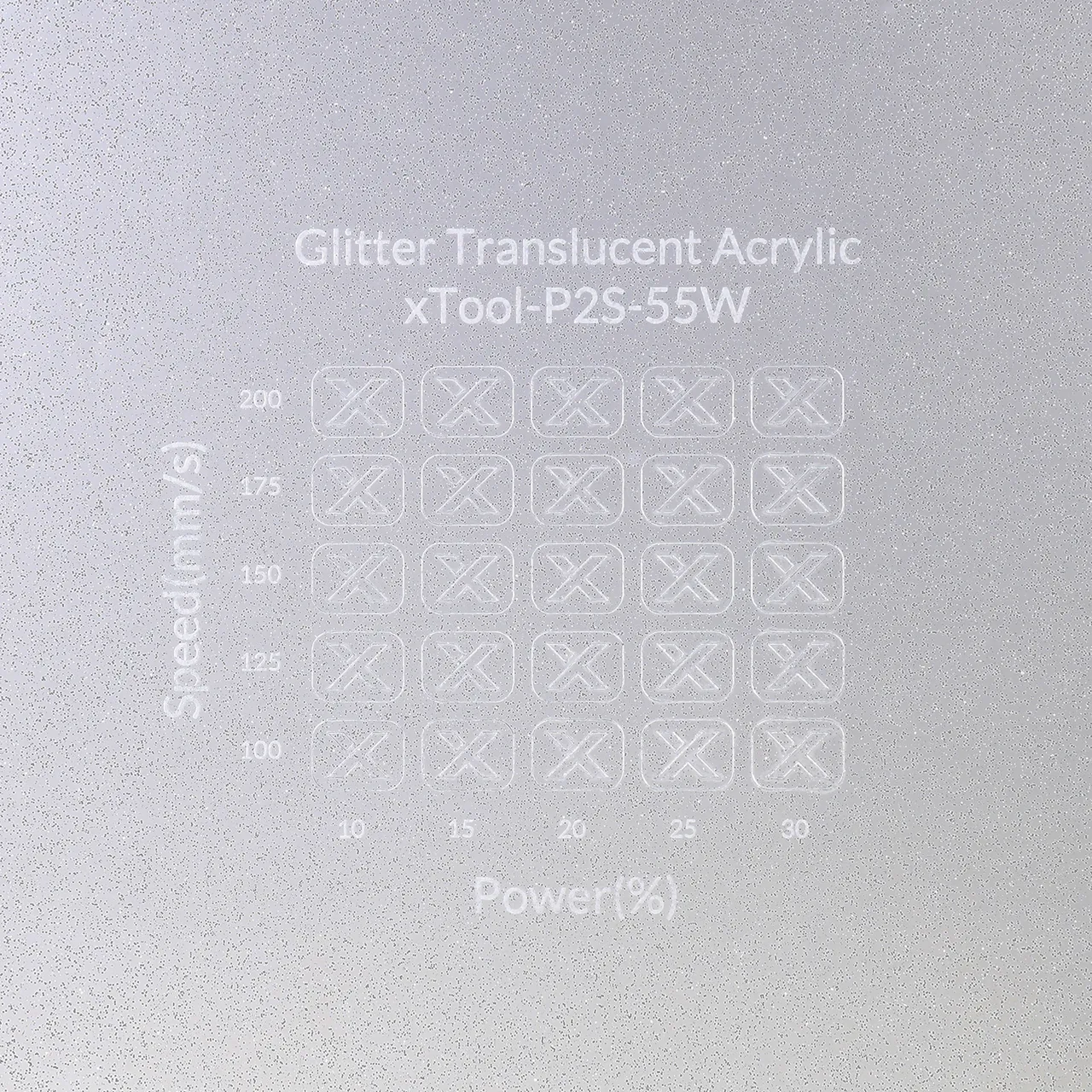 1/8"(3mm) Translucent Glitter Acrylic test grid