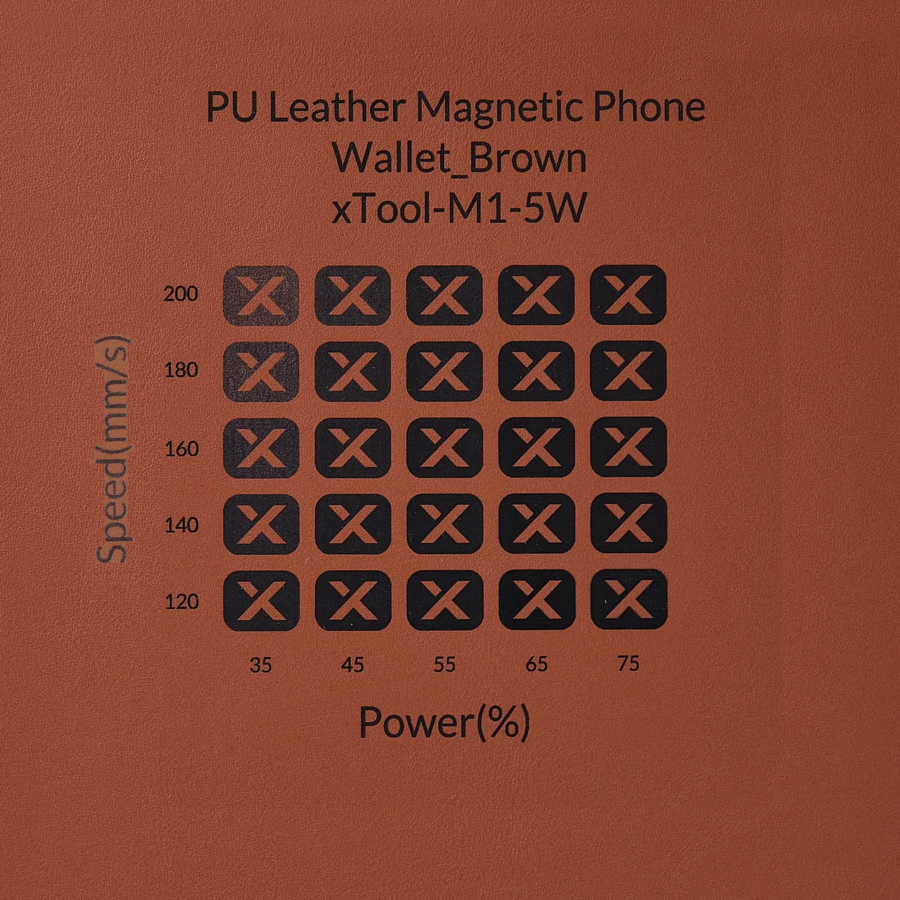 Brown PU Leather test grid