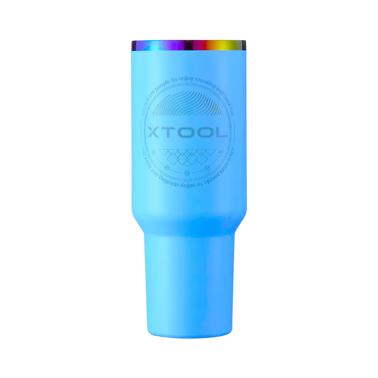 40oz(1183ml) Deep Blue to Iridescent Tumbler with Removable Handle test grid