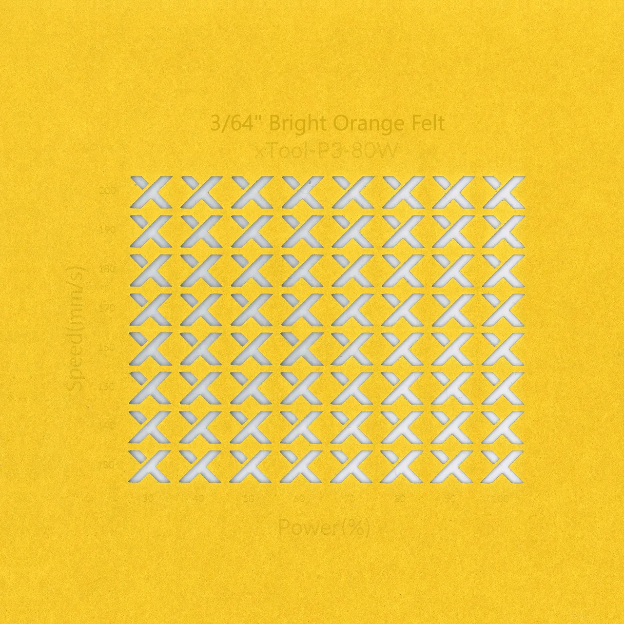 3/64"(1mm) Bright Orange Felt test grid
