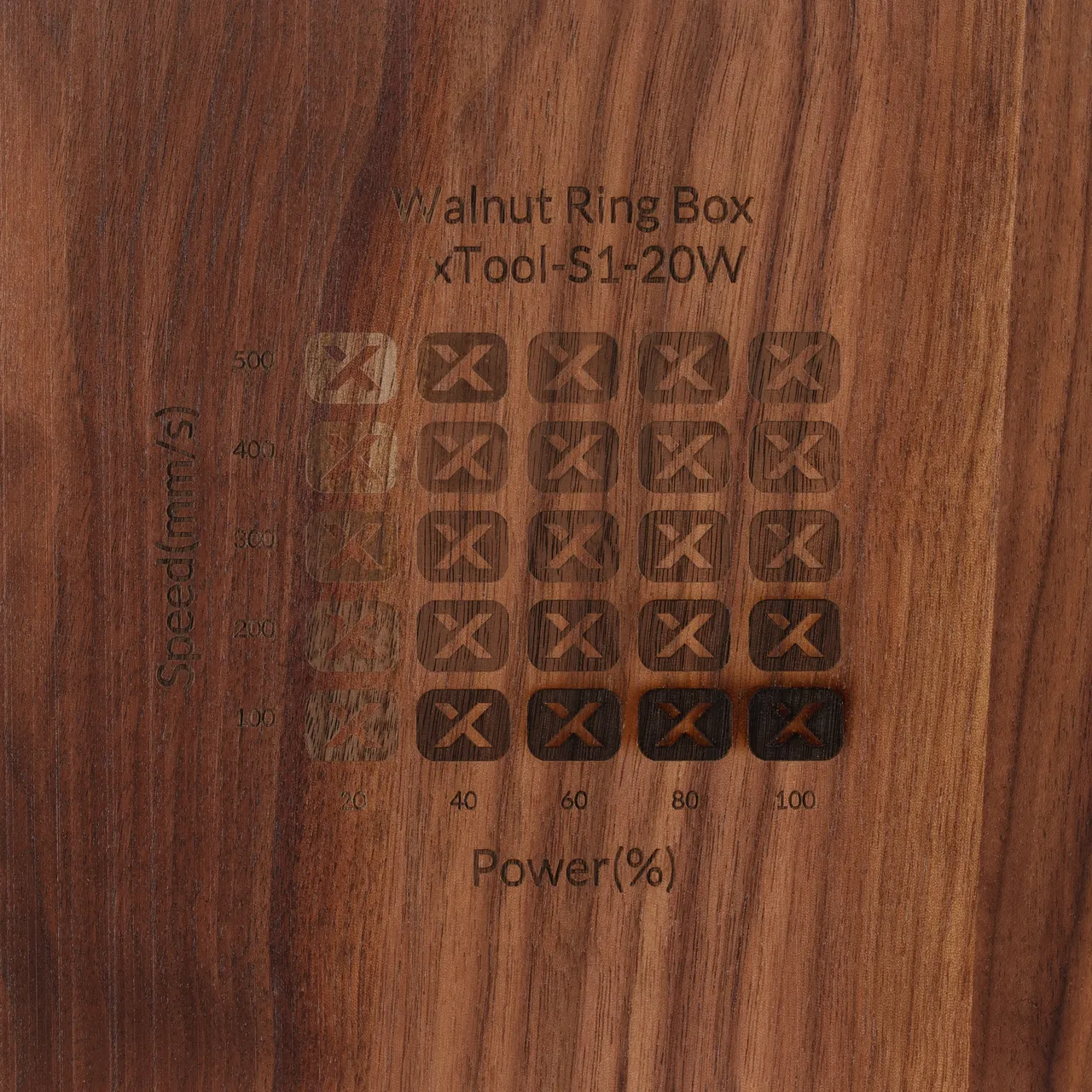 Varnished Walnut Wood test grid