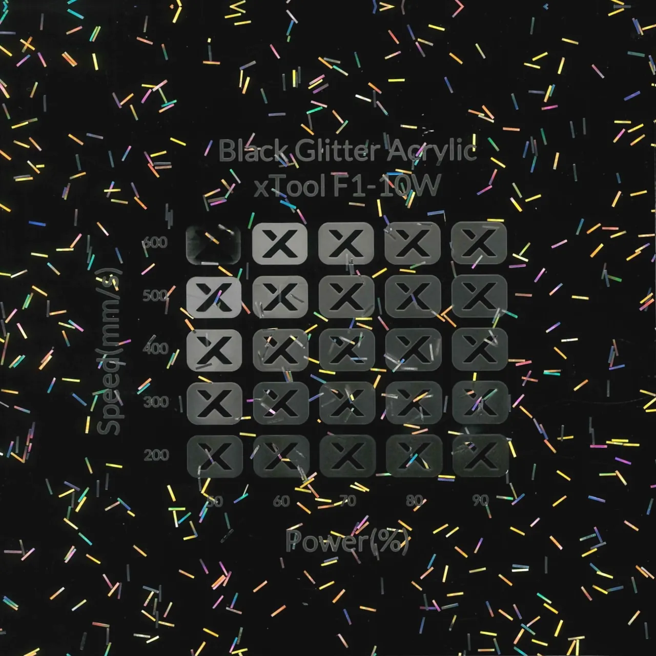 1/8"(3mm) Black Glitter Acrylic test grid