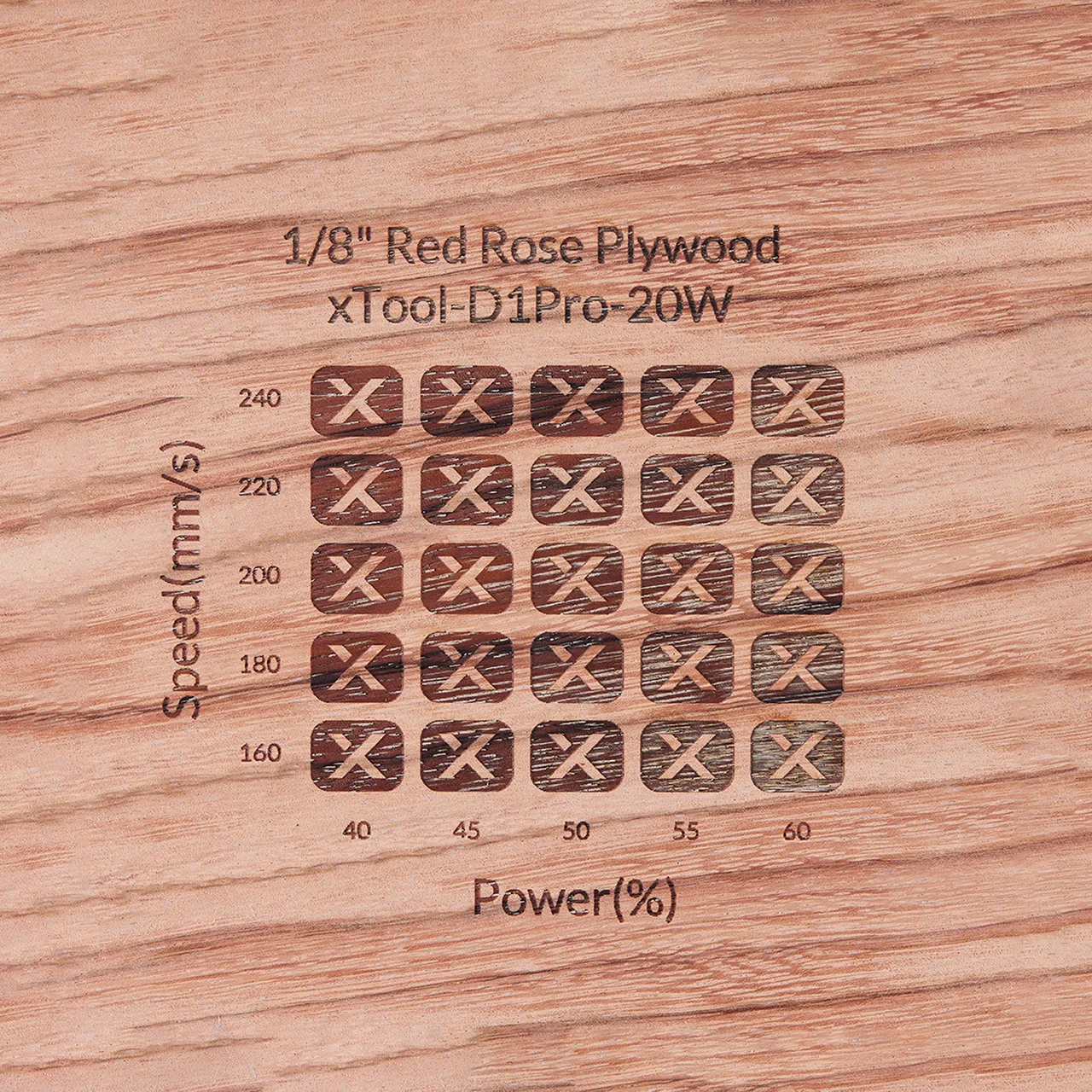 1/8"(3mm) Red Rose Plywood test grid