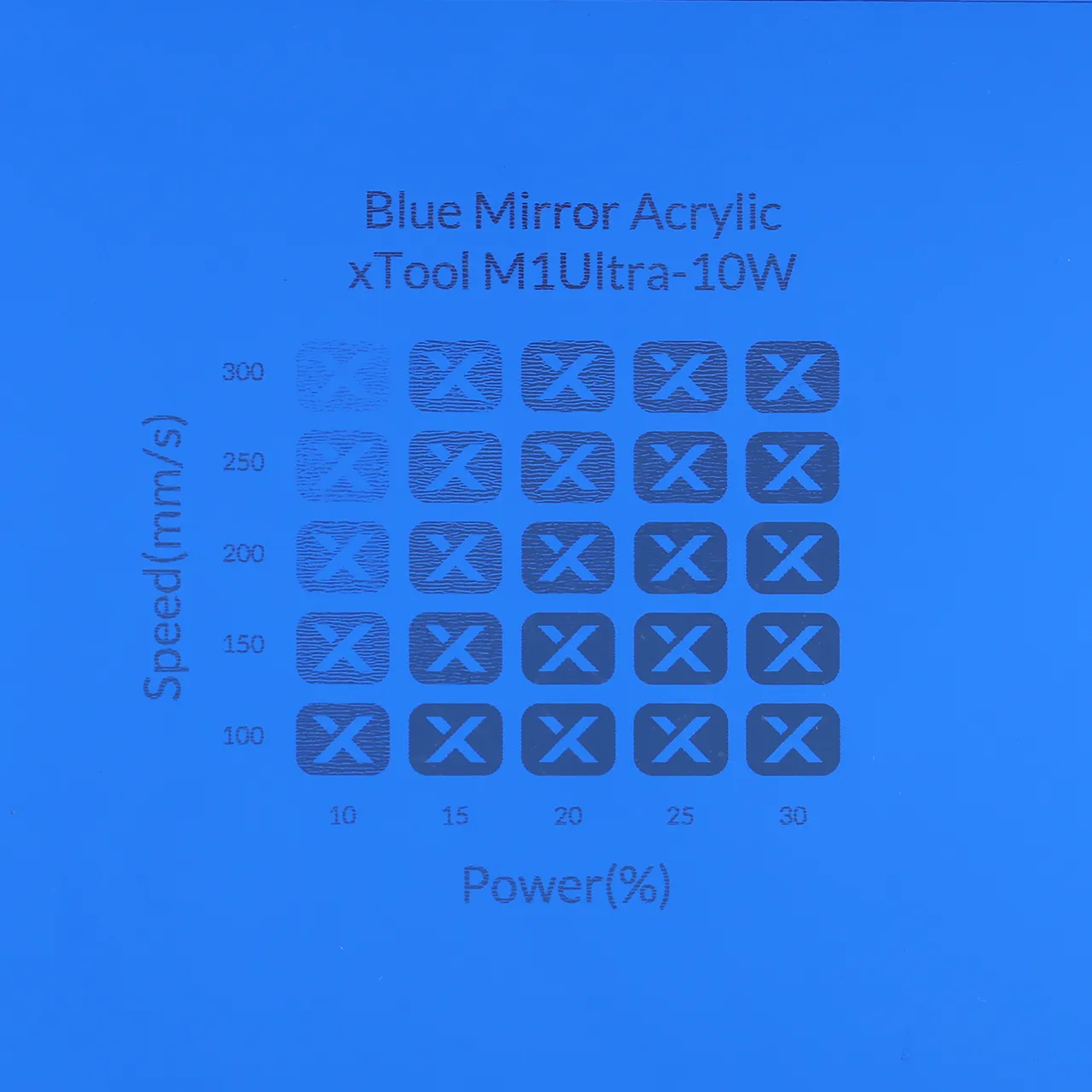 1/8"(3mm) Blue Mirror Acrylic test grid