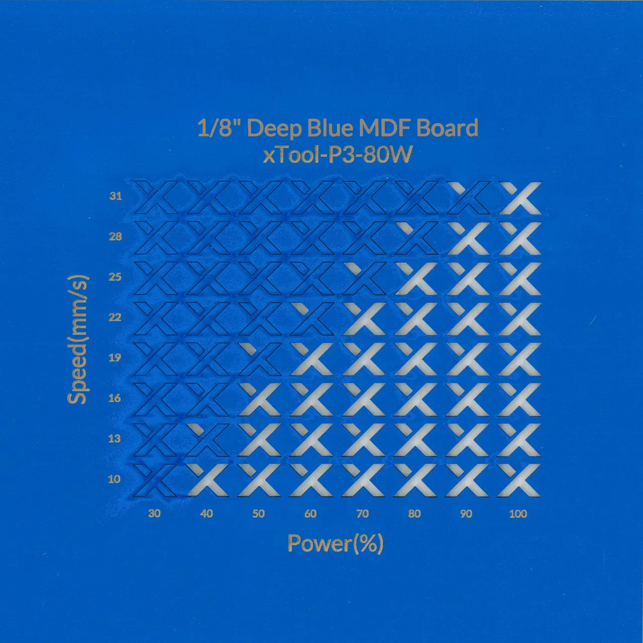 1/8"(3mm) Deep Blue MDF Board test grid