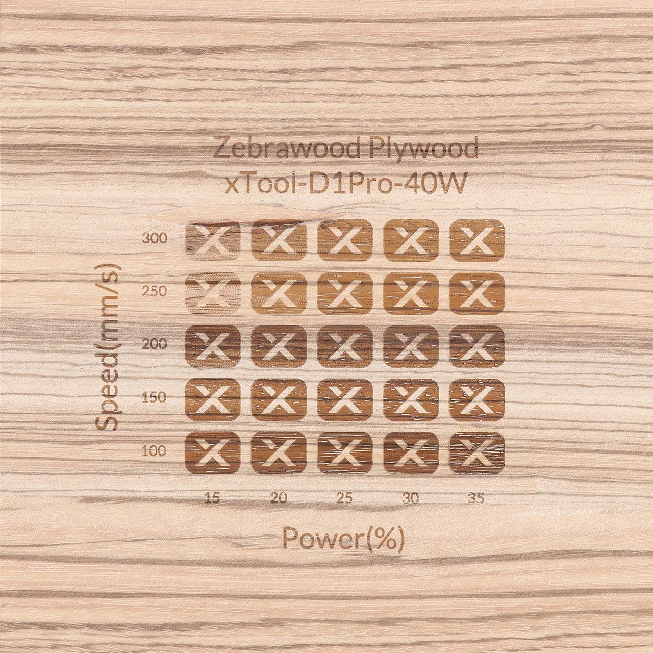 1/8"(3mm) Zebrawood Plywood test grid