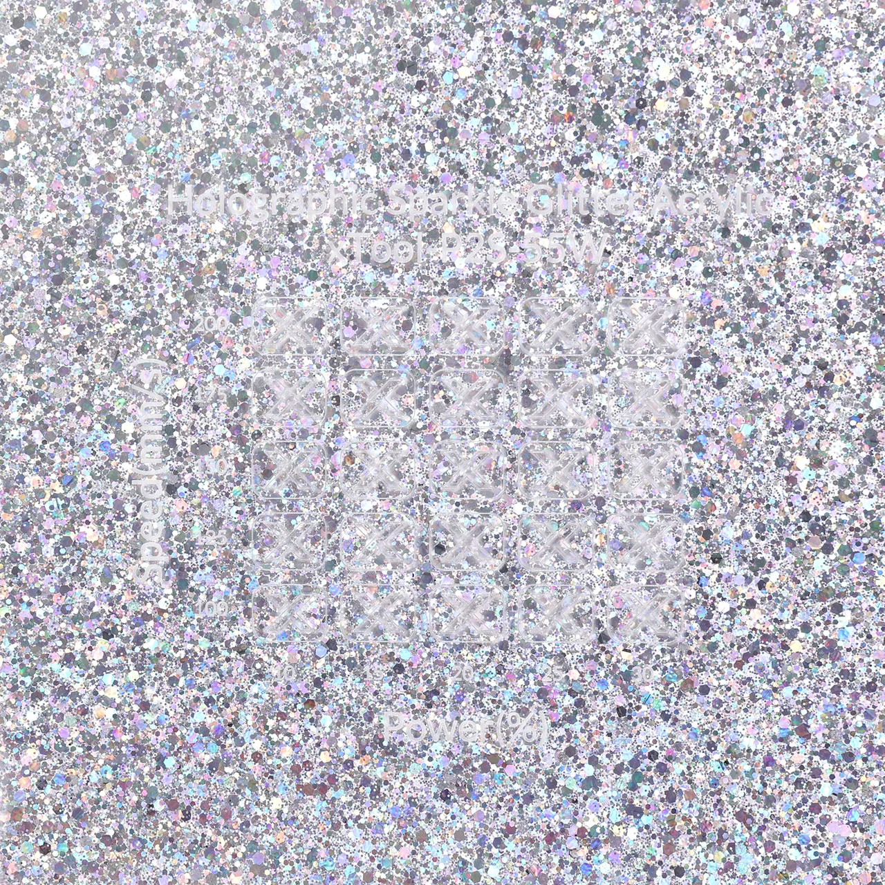 1/8"(3mm) Holographic Sparkle Glitter Acrylic test grid