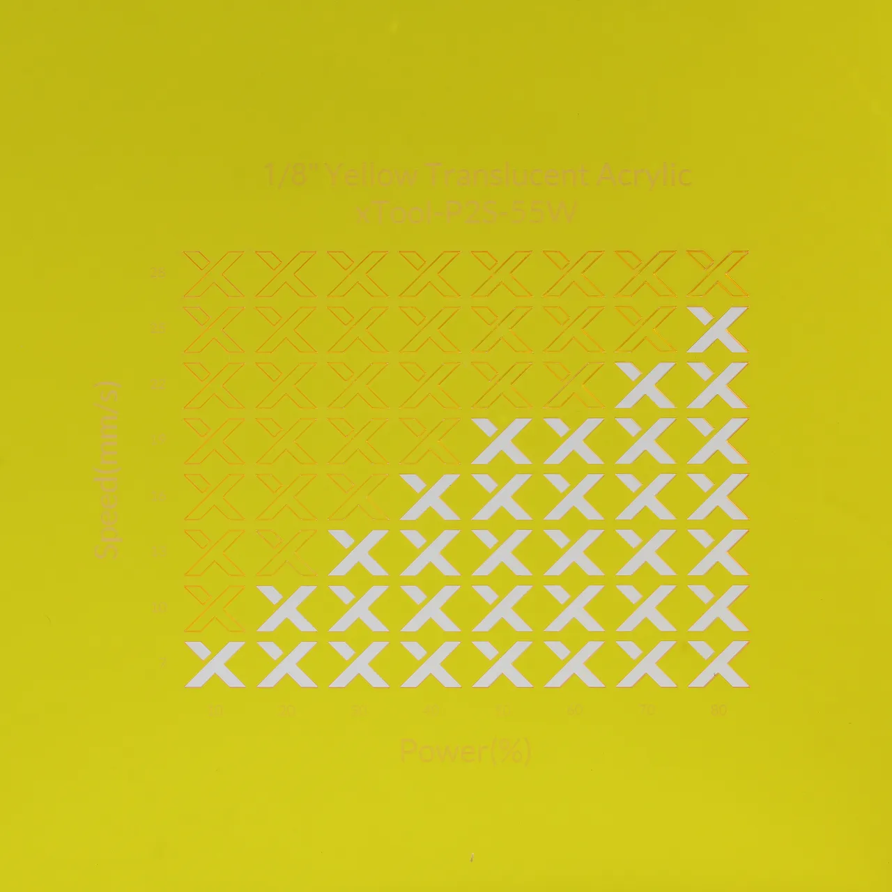 1/8"(3mm) Yellow Translucent Acrylic test grid