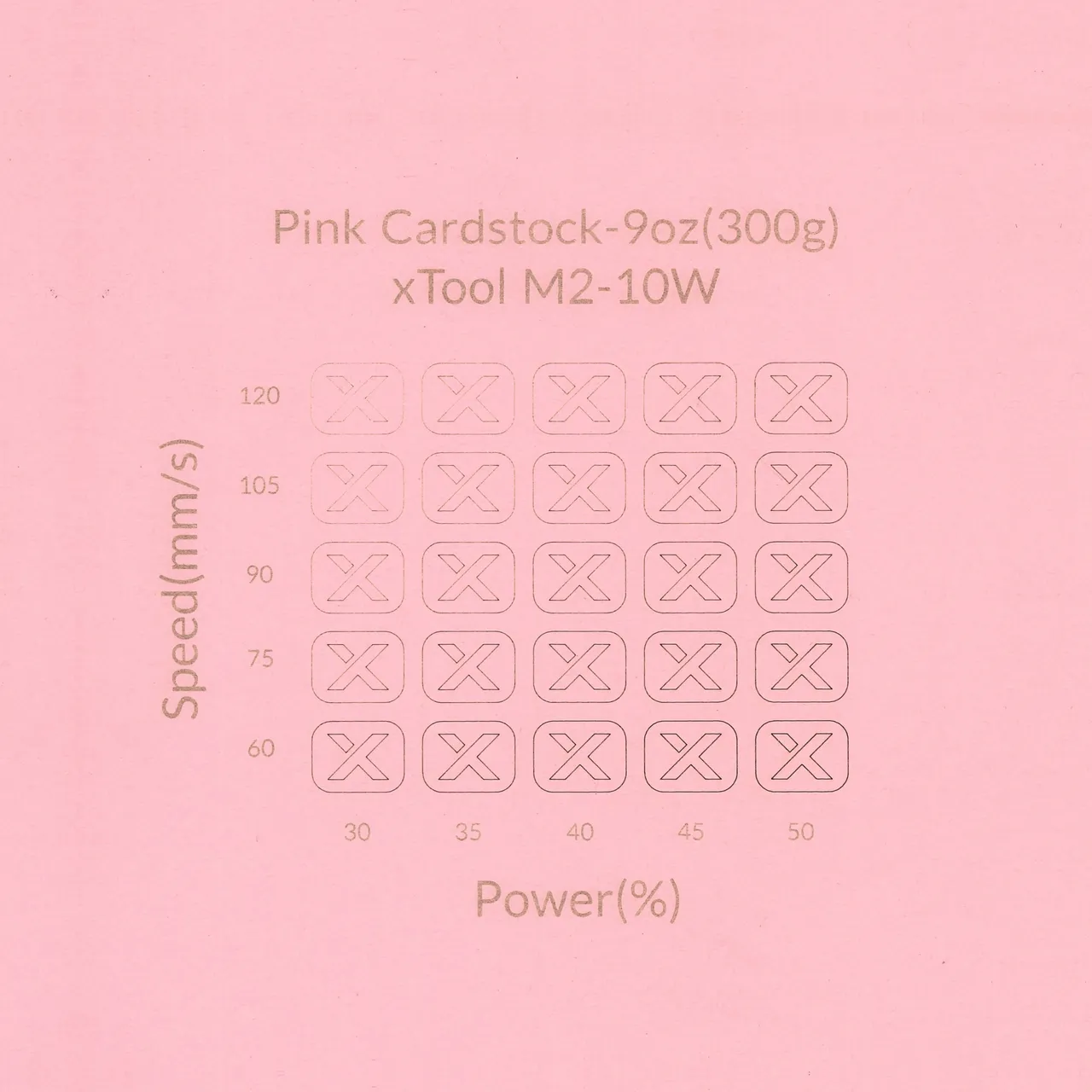 Pink Cardstock-9oz(300g) test grid