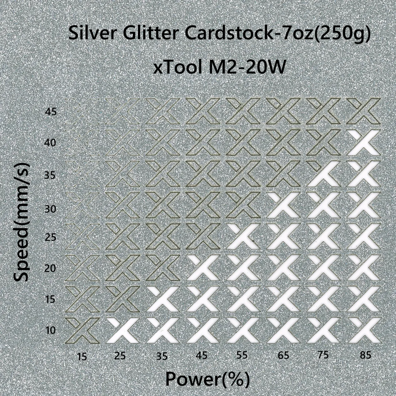Silver Glitter Cardstock-7oz(250g) test grid