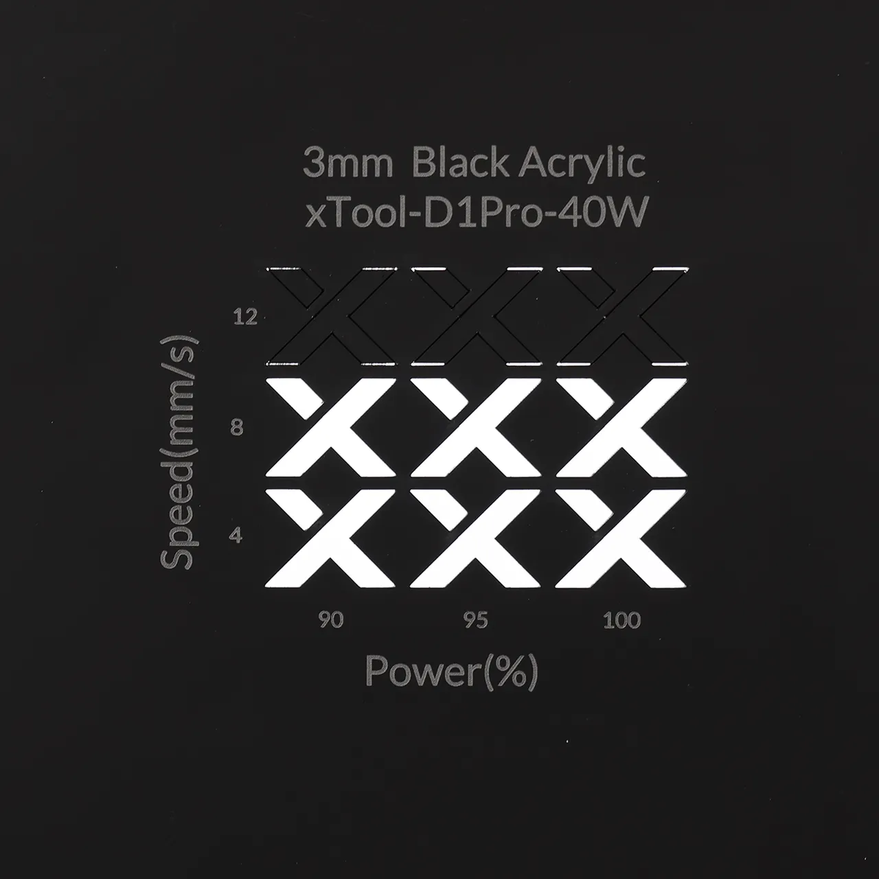 1/8"(3mm) Black Acrylic test grid