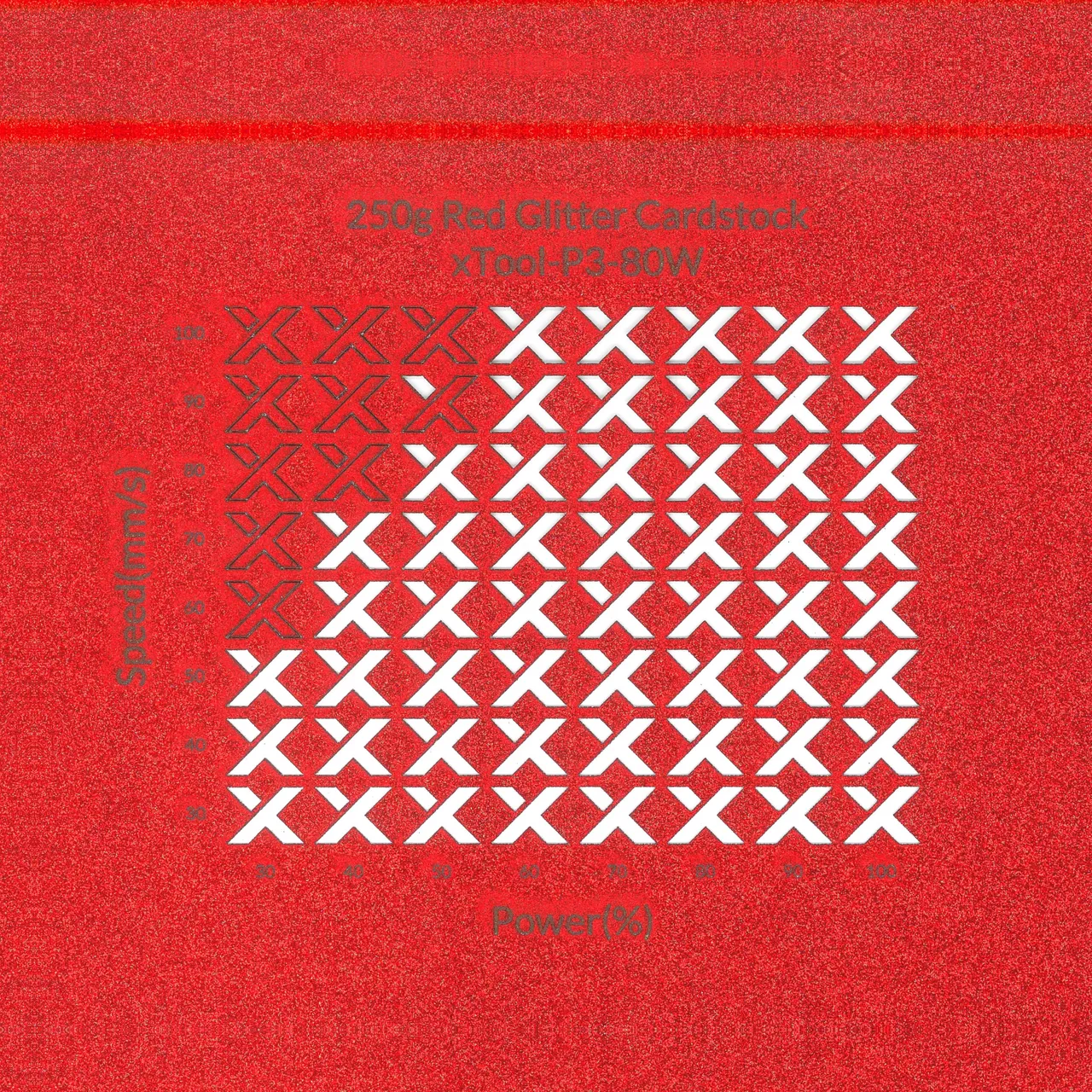 Red Glitter Cardstock-7oz(250g) test grid