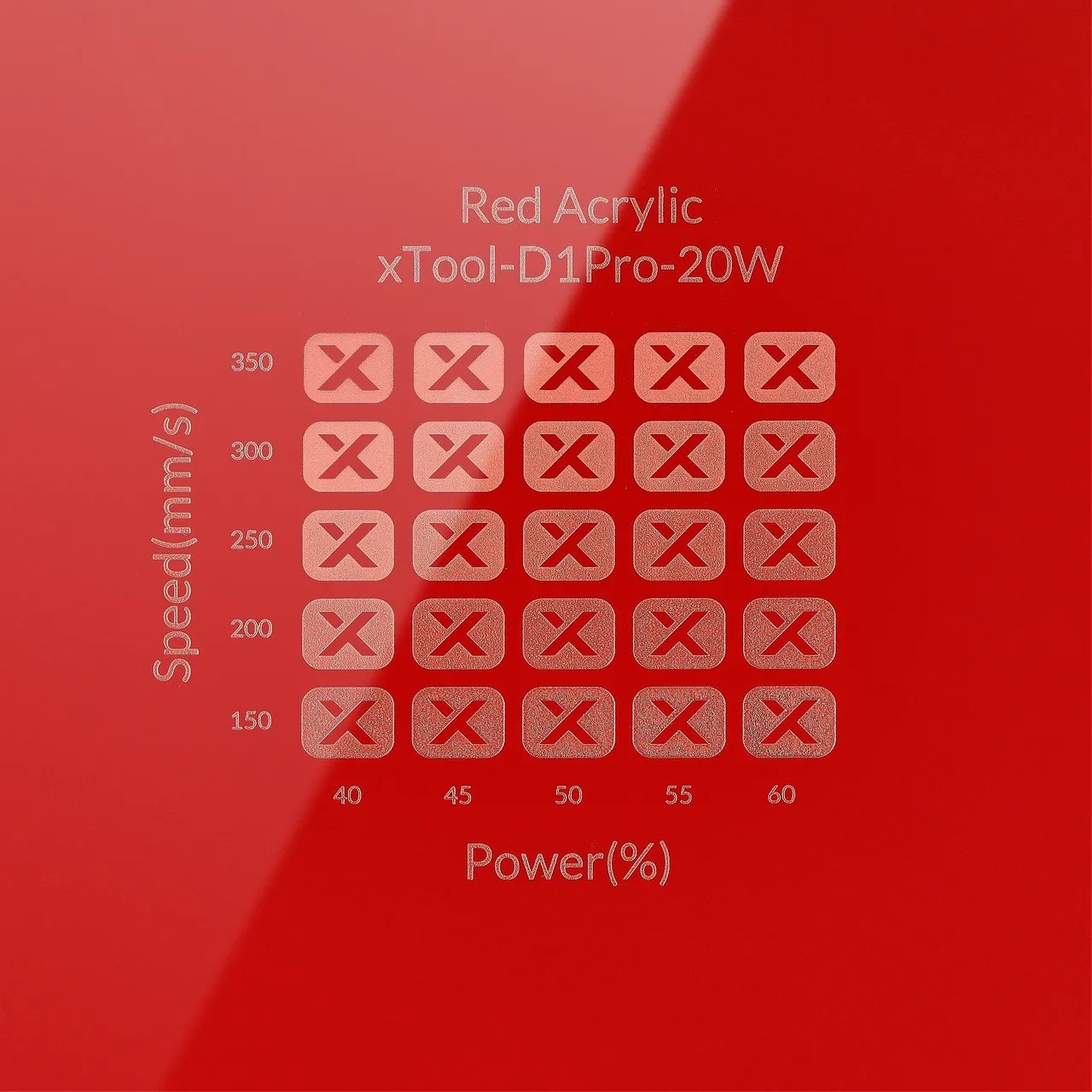 1/8"(3mm) Red Acrylic test grid