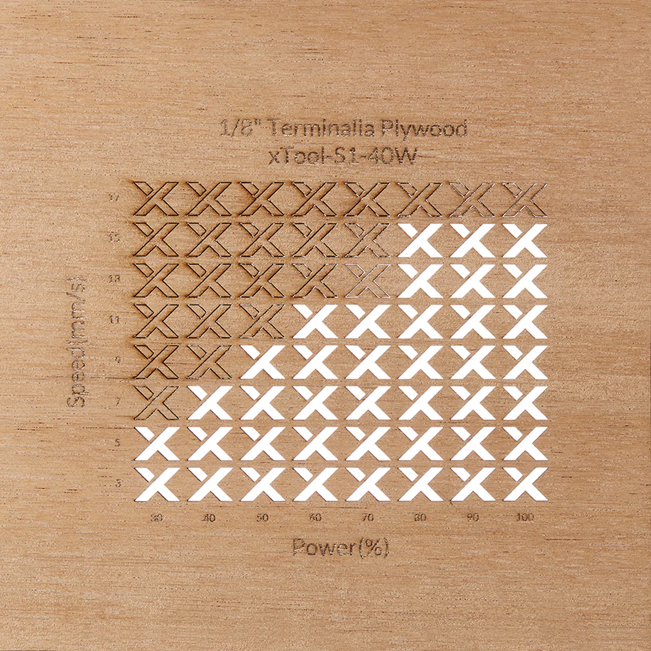 1/8"(3mm) Terminalia Plywood test grid