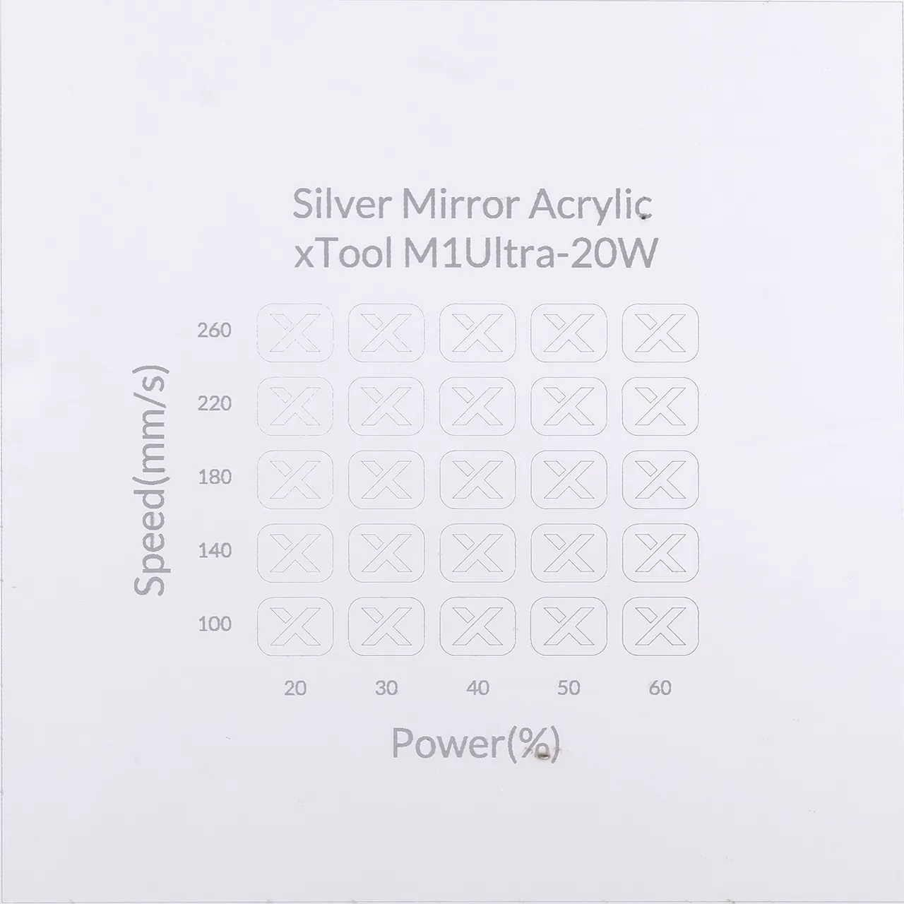 1/8"(3mm) Silver Mirror Acrylic test grid